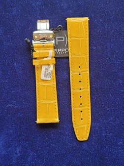 Pippo Italia 20mm geel leer alligator